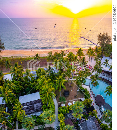 View of Khao Lak beach resort in Phang Nga, thailand 116084604