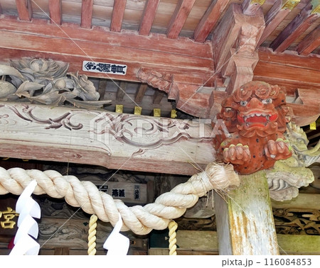八幡宮来宮神社の梁の彫刻 八幡宮来宮神社の梁の彫刻 116084853