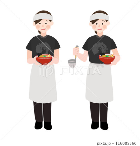 ラーメン屋さんの手描きベクターイラスト 116085560