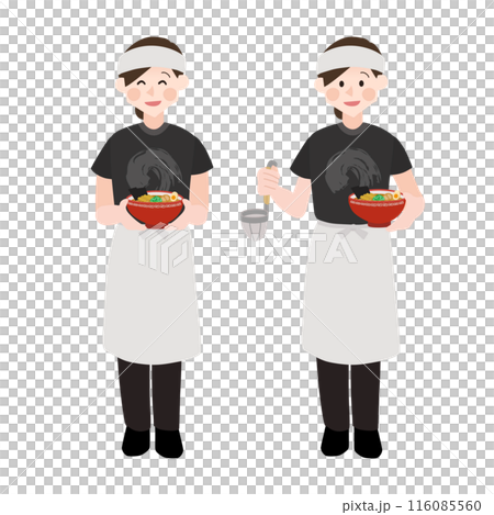 ラーメン屋さんの手描きベクターイラスト 116085560