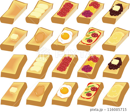 半分に切ったトーストセット 半分に切ったトーストセット 116085715