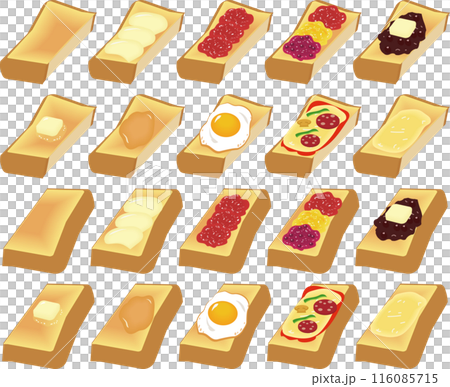 半分に切ったトーストセット 半分に切ったトーストセット 116085715