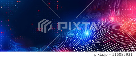 Digital wallpaper in neural networks design, technology background concept, realistic illustration 116085931