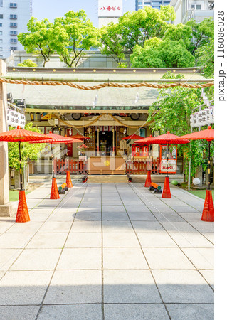 大阪市北区曾根崎　露天神社（お初天神：「曽根崎心中」ゆかりの地）　拝殿 116086028