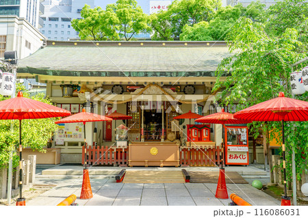 大阪市北区曾根崎　露天神社（お初天神：「曽根崎心中」ゆかりの地）　拝殿 116086031