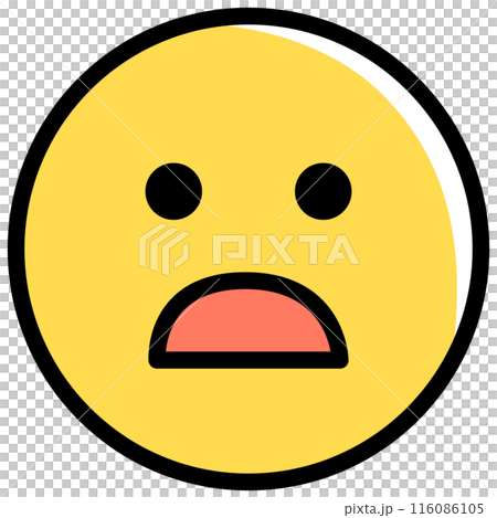 Shocked expression, yellow face emoji 116086105