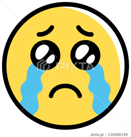 泣きながら耐える、黄色い顔の絵文字 116086140