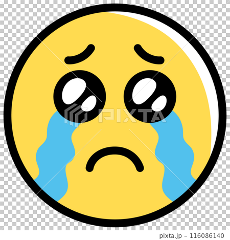 泣きながら耐える、黄色い顔の絵文字 116086140