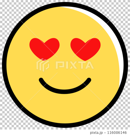 Yellow face emoji with heart eyes 116086146