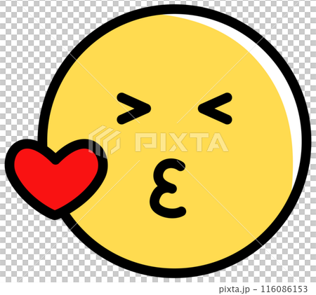 A yellow-faced emoji that conveys feelings of love 116086153