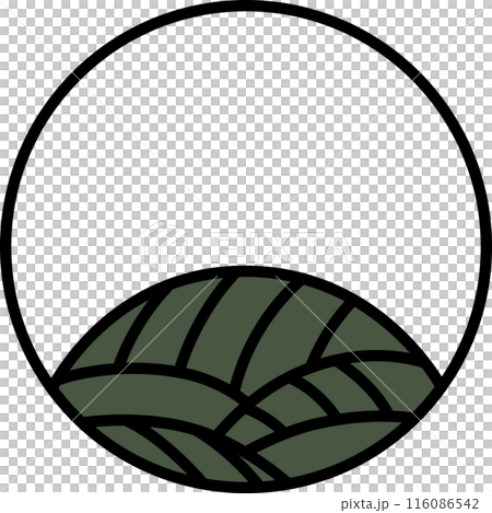 カラー円形ミニ花札　葉月　芒　8月　芒のカス 116086542