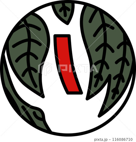 カラー円形ミニ花札　霜月　栃　11月　赤短　短冊　栃に短冊 116086710