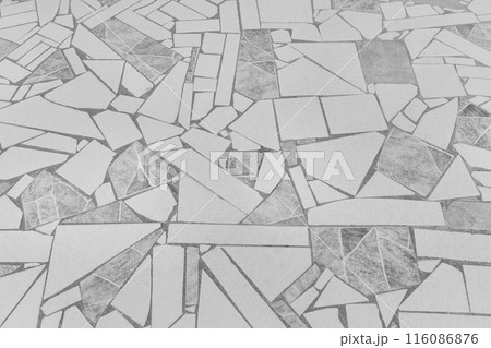 Grey Paving Stone Floor Tile Street Pattern Texture Background Mosaic Urban Road Ceramic 116086876