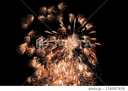 夜空を彩る きれいな打ち上げ花火 夜空を彩る きれいな打ち上げ花火 116087426