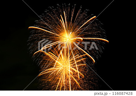 夜空を彩る きれいな打ち上げ花火 夜空を彩る きれいな打ち上げ花火 116087428