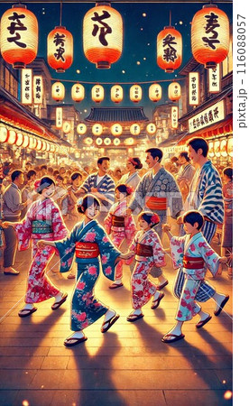 夏祭り　盆踊り 116088057