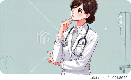 女医の悩む姿 116088652