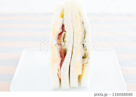 おいしいハムたまご野菜サンド 116088680