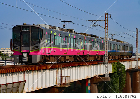 ハピラインふくい 混結4両編成　九頭竜川橋梁　HF08編成 116088762