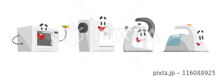 Cartoon Electronic Device and Home Appliance Vector Set 116088925