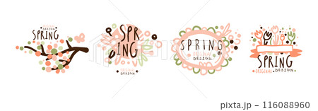 Spring Label and Logo Original Design Vector Set Spring Label and Logo Original Design Vector Set 116088960