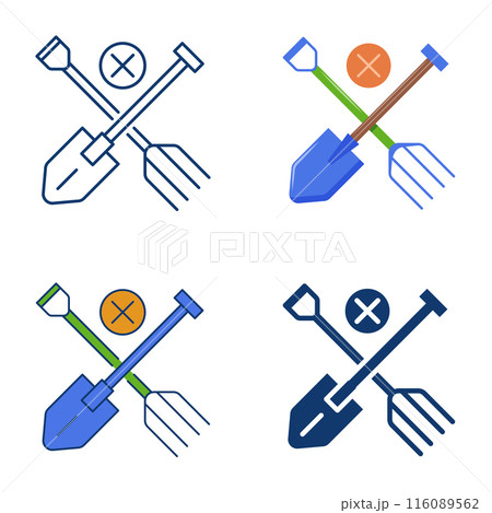 No garden instruments icon set 116089562