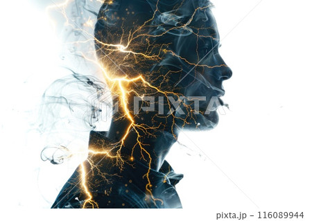 Electrifying Thoughts: Double Exposure Portrait with Lightning Concepts Electrifying Thoughts: Double Exposure Portrait with Lightning Concepts 116089944