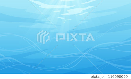 海中の背景イラスト_16:9 116090099