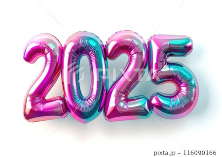 Colorful 2025 Balloons for New Year Celebration 116090166