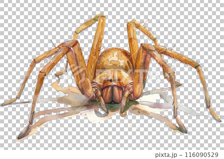Brown recluse spider, Pastel-colored, in hand-drawn style, watercolor, isolated on white background Brown recluse spider, Pastel-colored, in hand-drawn style, watercolor, isolated on white background 116090529