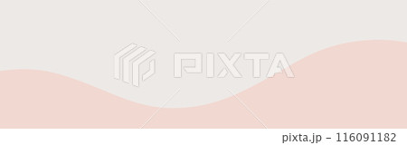 2色のウェーブの背景素材- シンプルでおしゃれなナチュラルカラーのデザイン素材 - 16x5 116091182