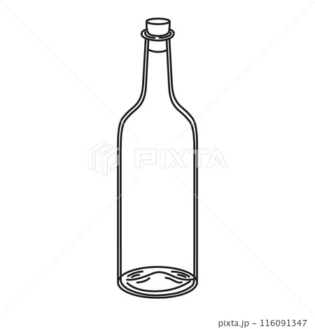 Empty glass bottles for message. Vector illustration of blank jar painted by black inks. Drawing of container on isolated background. Etching of transparent bowl for icon or logo. Empty glass bottles for message. Vector illustration of blank jar painted by black inks. Drawing of container on isolated background. Etching of transparent bowl for icon or logo. 116091347
