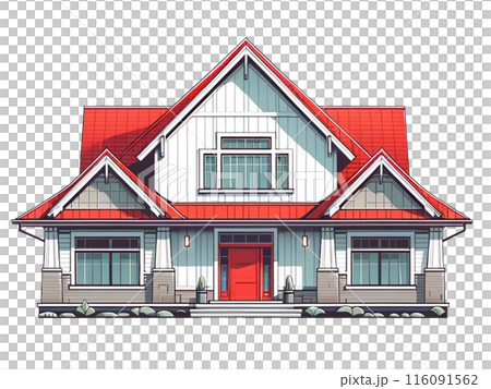 Red and white detached house 116091562