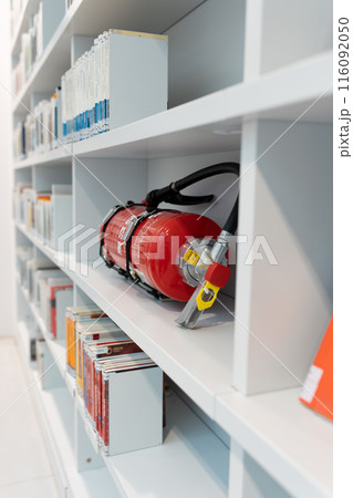 Fire extinguisher indoors. 116092050