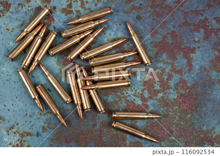 Ammunition on rust metal Ammunition on rust metal 116092534
