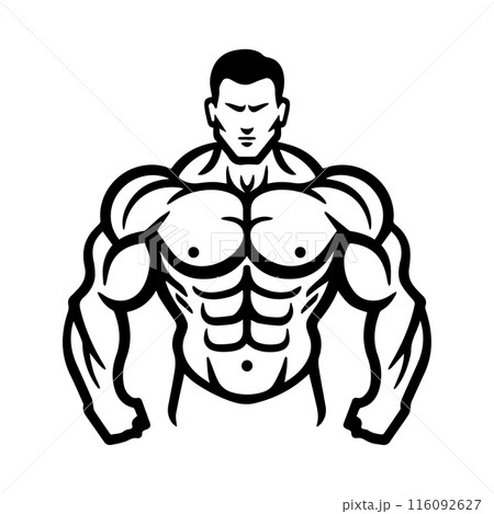 muscle icon or modern line symbol. Vector line art and icon design with bold outline. Black and white Pixel Perfect minimalistic symbol isolated white background. Silhouette simple thin sign muscle icon or modern line symbol. Vector line art and icon design with bold outline. Black and white Pixel Perfect minimalistic symbol isolated white background. Silhouette simple thin sign 116092627