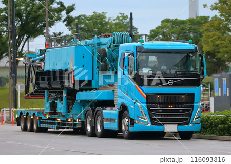 杭打機を輸送するトレーラー（中低床） 116093816
