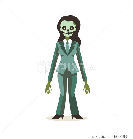 Zombie business suit standing, cartoon scary undead character. Teal business attire, green skin, skull face, spooky office worker Halloween theme. Corporate zombie businessman, cartoon undead Zombie business suit standing, cartoon scary undead character. Teal business attire, green skin, skull face, spooky office worker Halloween theme. Corporate zombie businessman, cartoon undead 116094993
