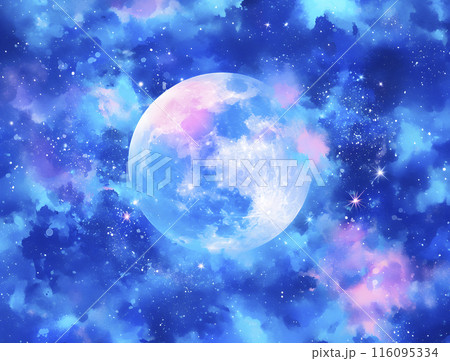 星空に浮かぶ月　満月 116095334