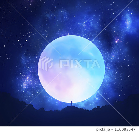 星空に浮かぶ月　満月 116095347