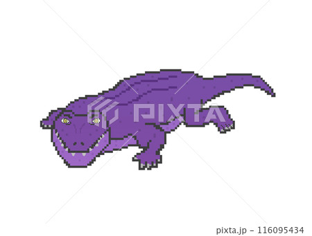 ワニ_ドット絵（紫） 116095434