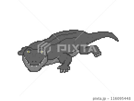 ワニ_ドット絵(黒） 116095448