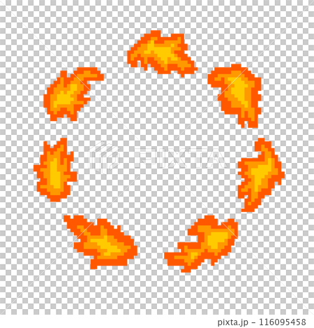 Flame frame (orange)_pixel art 116095458
