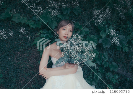 ウエディングドレスを着た新婦 ウエディングドレスを着た新婦 116095756