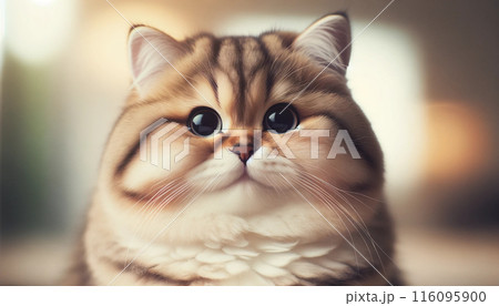 お家でこちらを見つめる猫 116095900