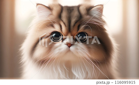 大きな瞳でこちらを見つめる猫 116095915