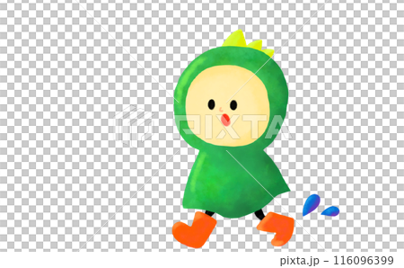 Illustration of a boy wearing a raincoat Illustration of a boy wearing a raincoat 116096399