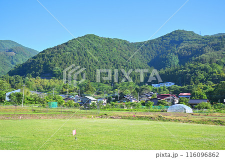 緑に映える農村風景　猿ヶ京温泉　赤谷湖畔　 116096862