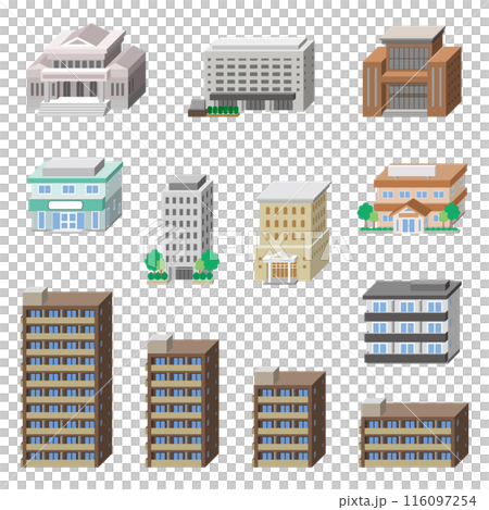 3D vector illustration of a building. 116097254