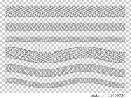 Seamless snake scale pattern straight and curved lines - lines only Seamless snake scale pattern straight and curved lines - lines only 116097264